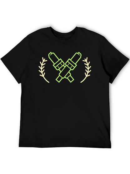 Spark Plug Graphic Tee - Black Crew Neck
