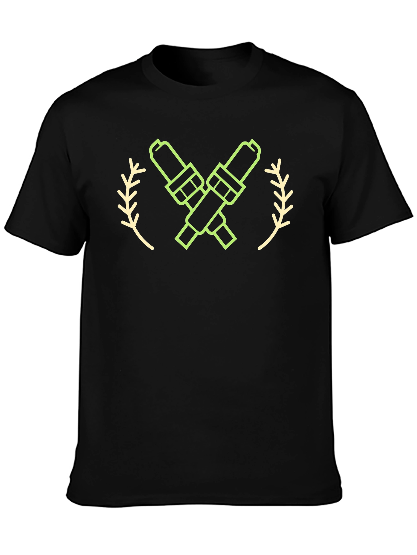 Spark Plug Graphic Tee - Black Crew Neck