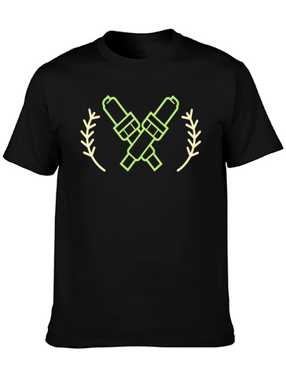 Spark Plug Graphic Tee - Black Crew Neck