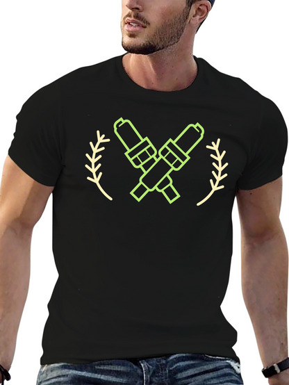 Spark Plug Graphic Tee - Black Crew Neck