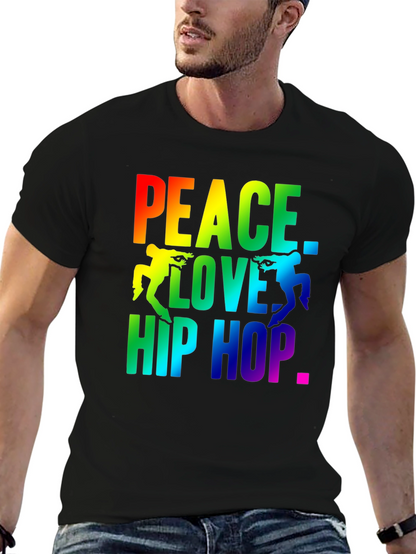 Peace Love Hip Hop Rainbow Graphic Tee
