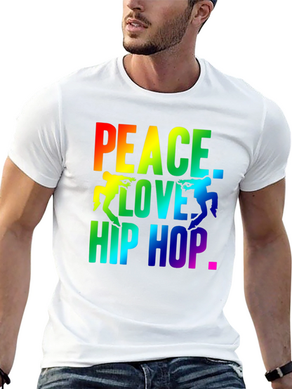Peace Love Hip Hop Rainbow Graphic Tee
