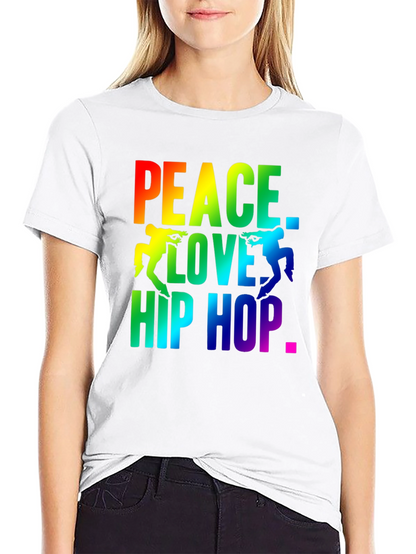 Peace Love Hip Hop Rainbow Graphic Tee