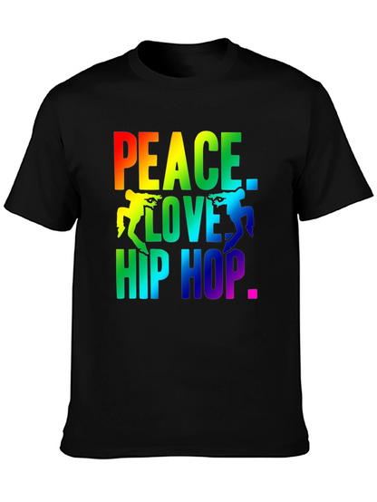 Peace Love Hip Hop Rainbow Graphic Tee