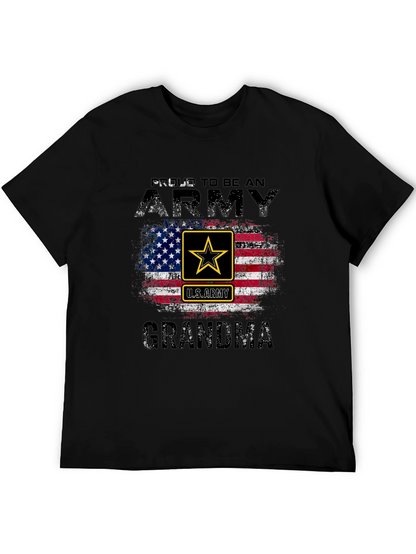 Proud Army Grandma USA Flag T-Shirt