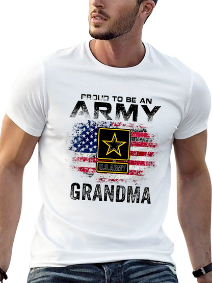 Proud Army Grandma USA Flag T-Shirt