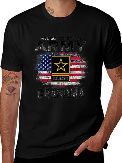 Proud Army Grandma USA Flag T-Shirt
