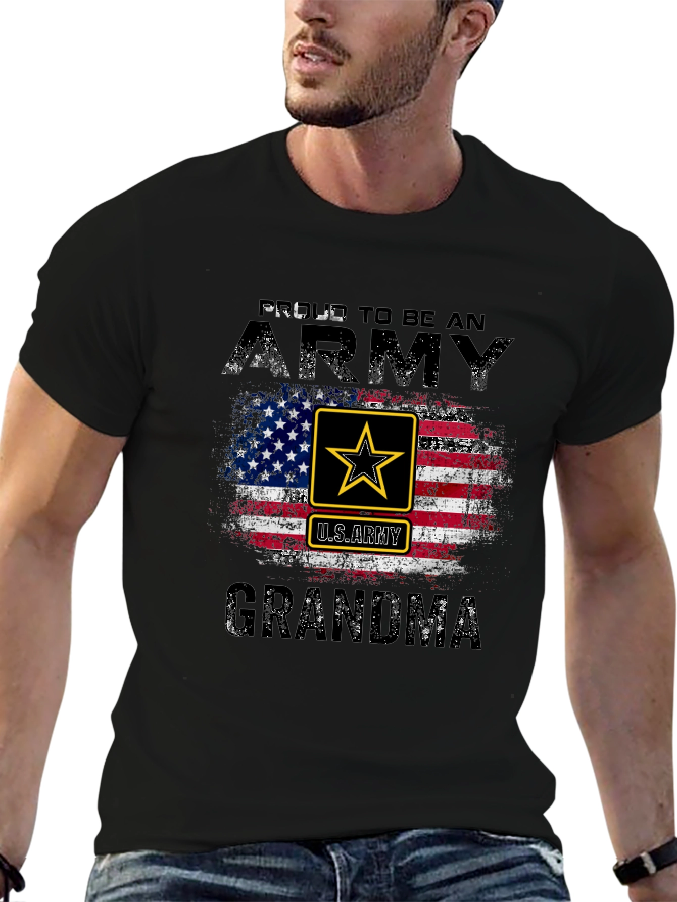 Proud Army Grandma USA Flag T-Shirt