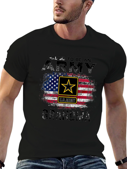 Proud Army Grandma USA Flag T-Shirt