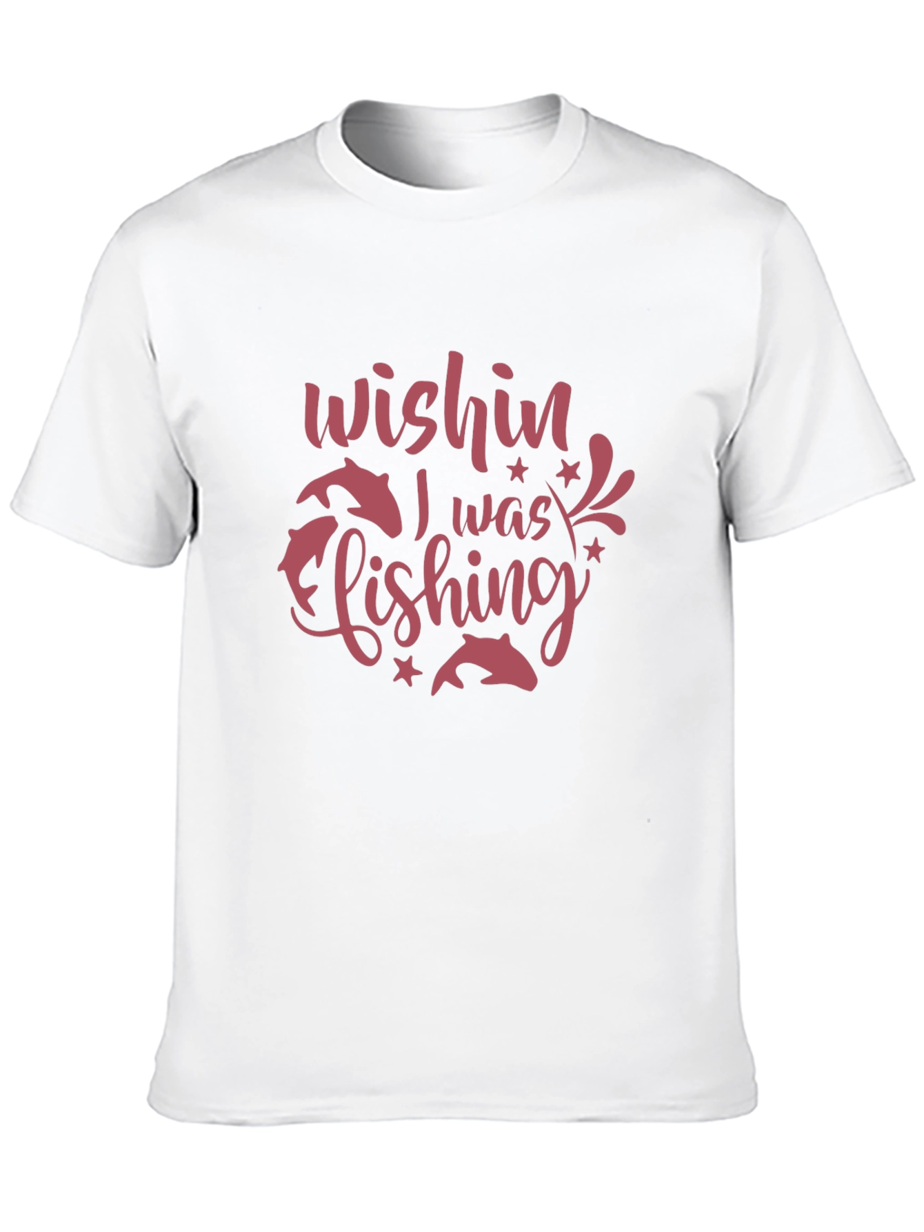 Wishin I Was Fishing Black Graphic Tee