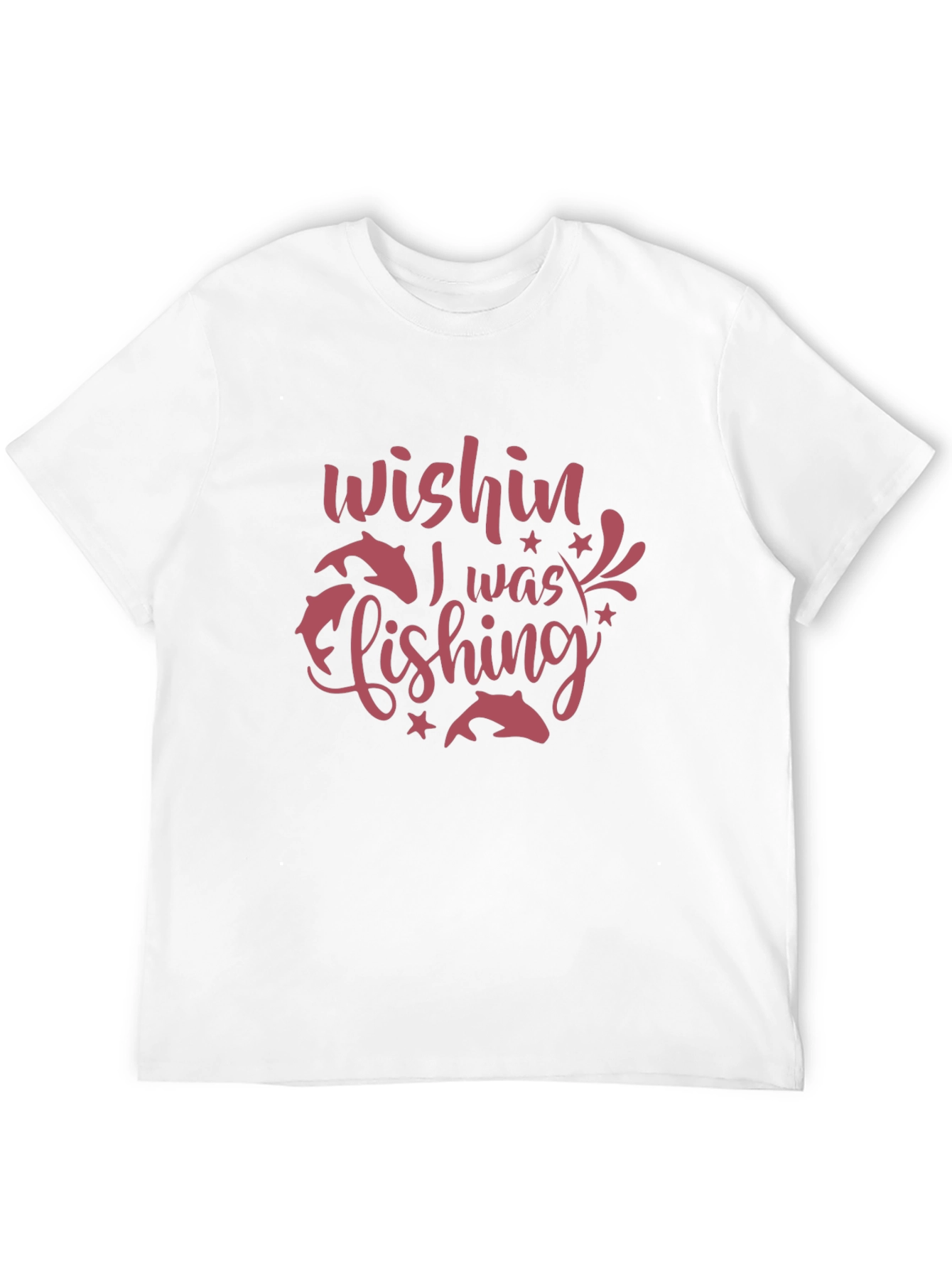 Wishin I Was Fishing Black Graphic Tee