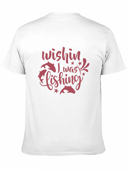 Wishin I Was Fishing Black Graphic Tee