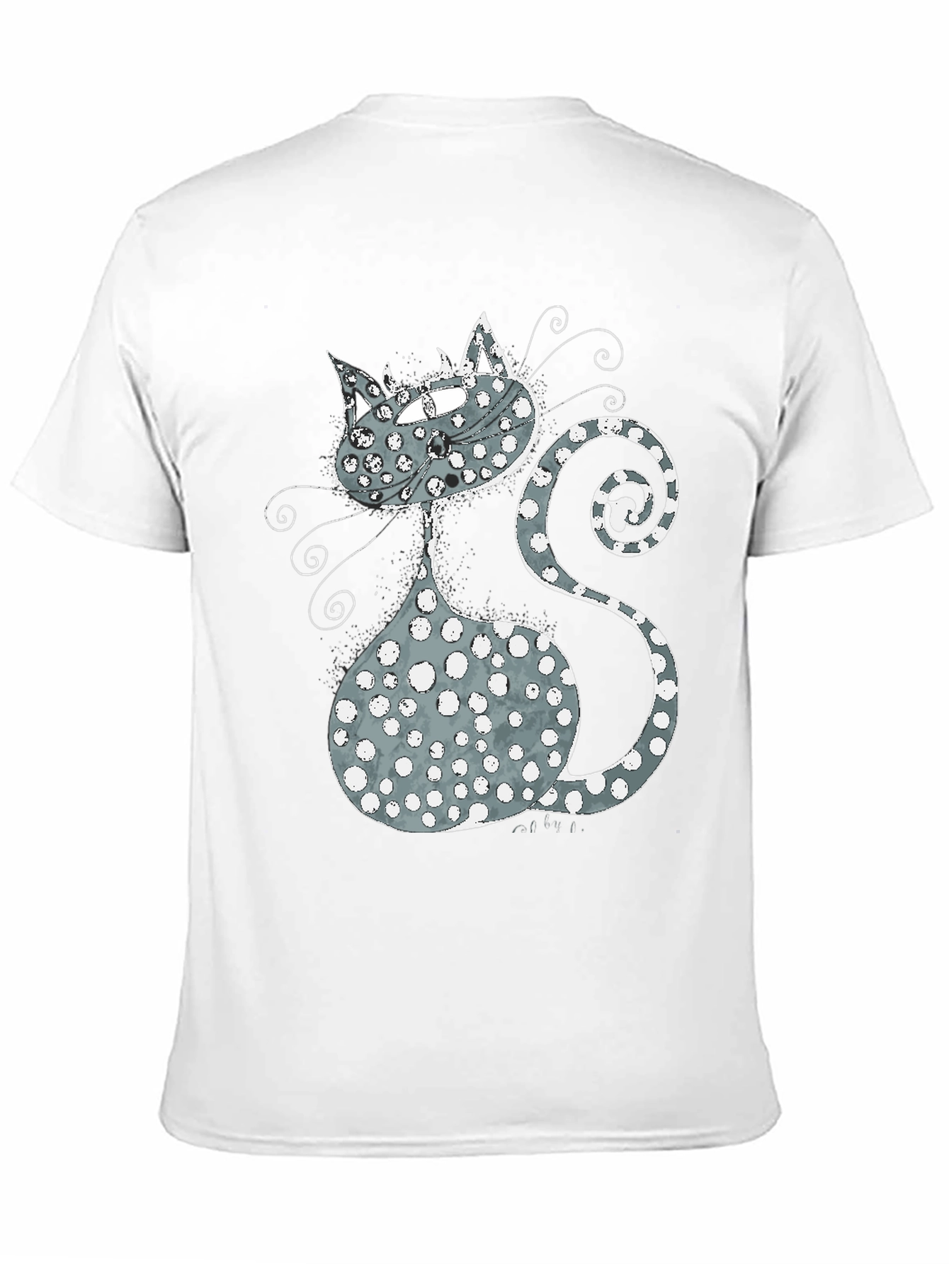 Whimsical Cat Graphic T-Shirt - Black