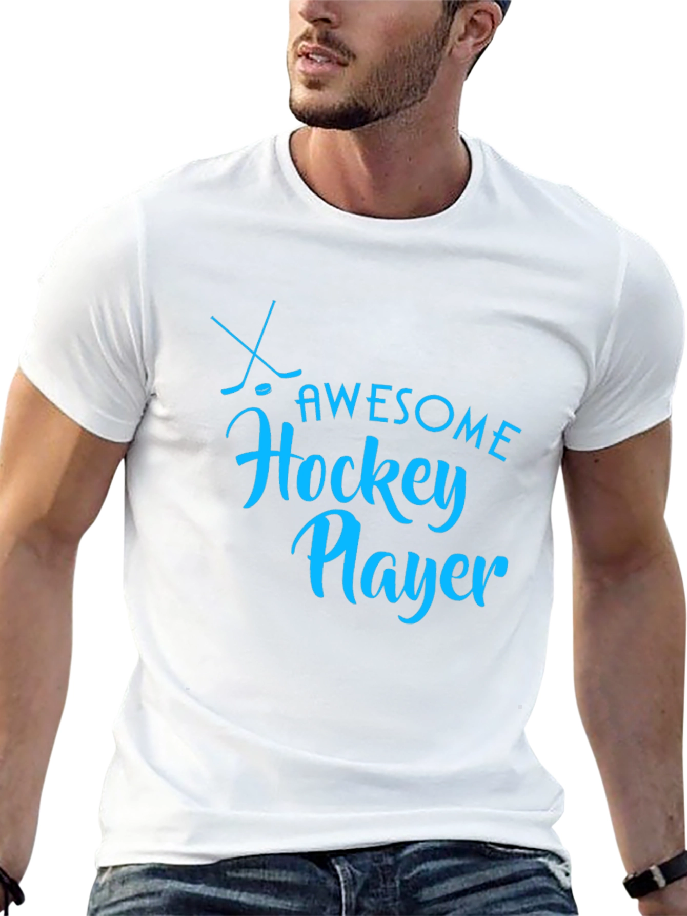 Awesome Hockey Player Graphic T-Shirt