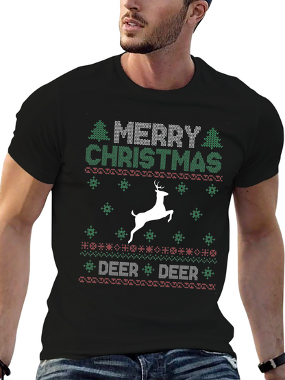 Festive Merry Christmas Deer Holiday T-Shirt