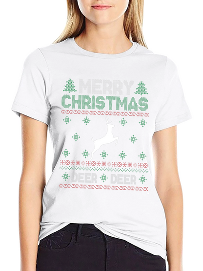 Festive Merry Christmas Deer Holiday T-Shirt