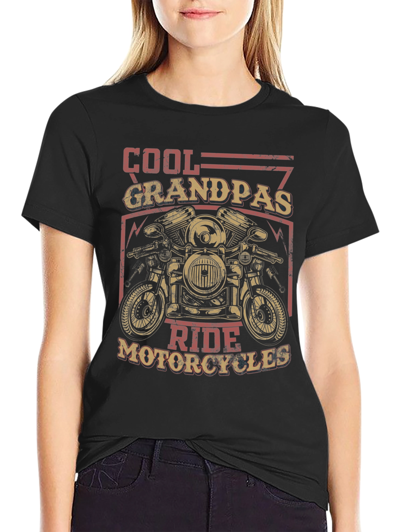 Cool Grandpas Ride Motorcycles Graphic Tee