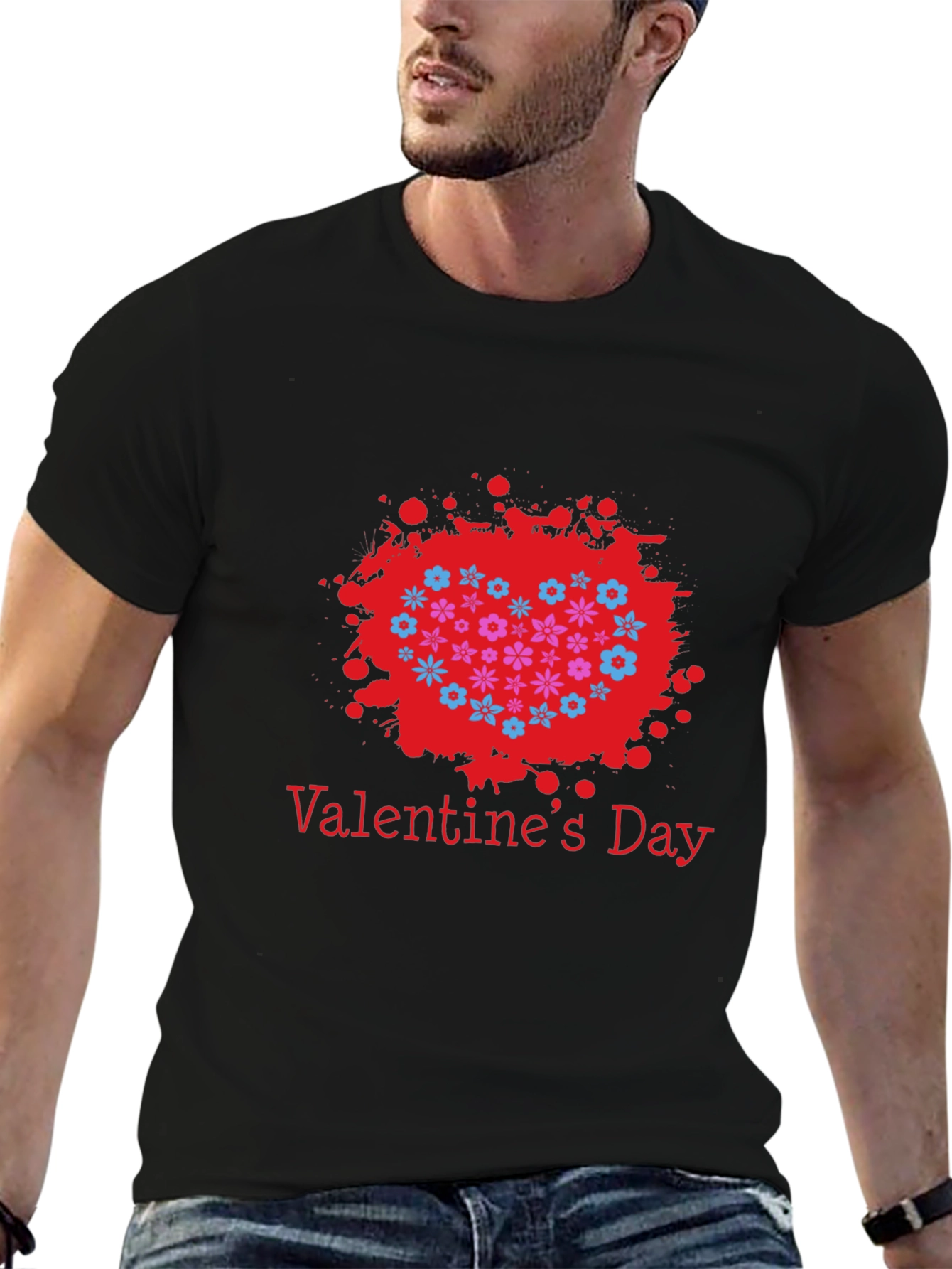 Valentines Day Floral Heart T-Shirt
