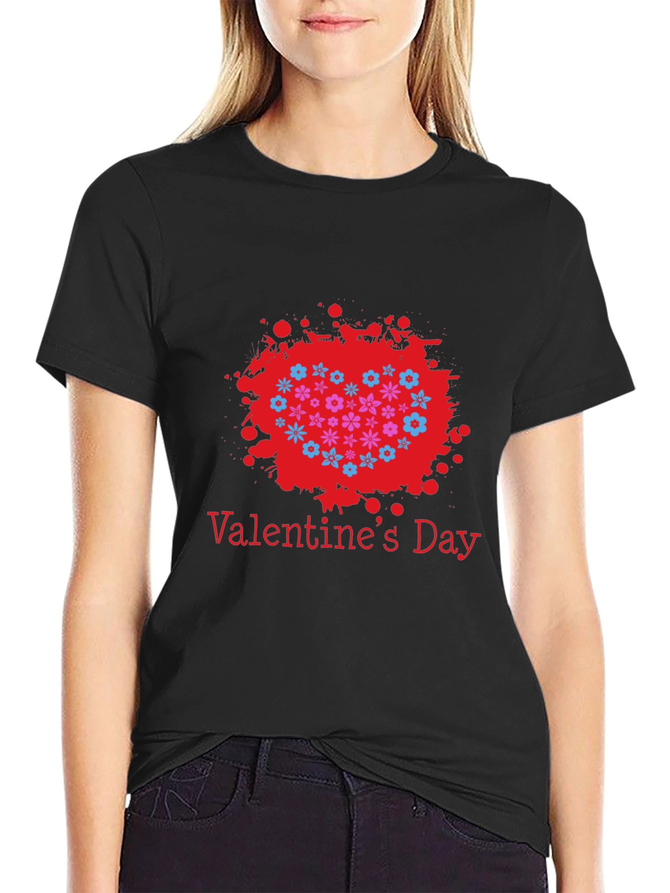 Valentines Day Floral Heart T-Shirt