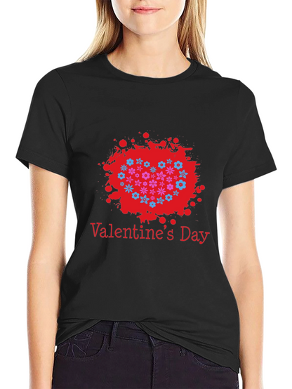 Valentines Day Floral Heart T-Shirt