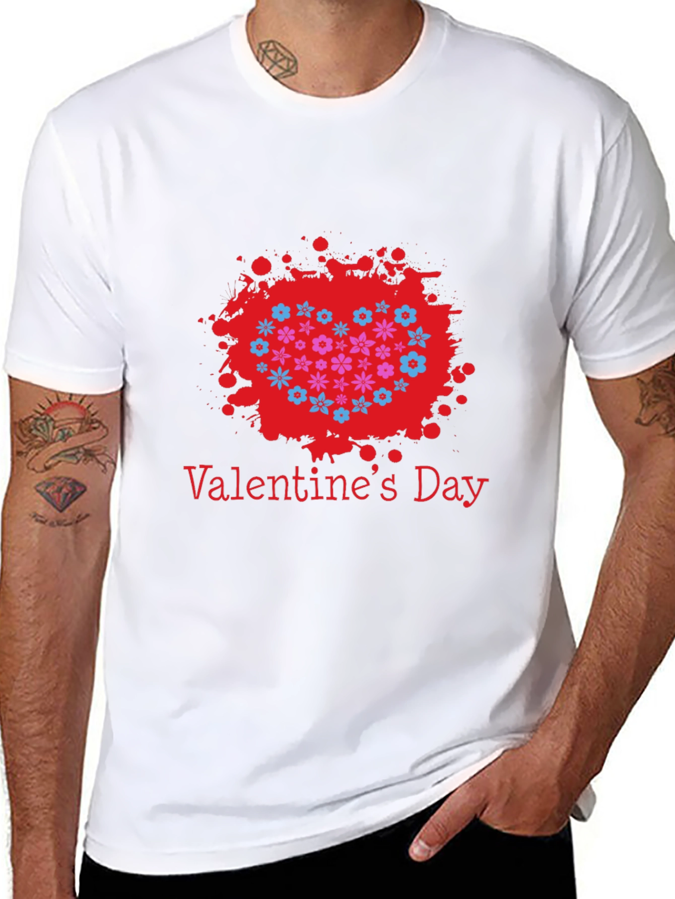 Valentines Day Floral Heart T-Shirt