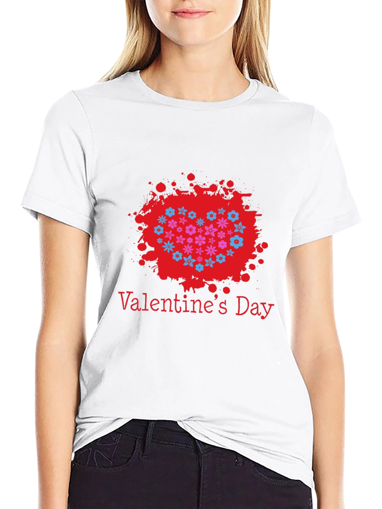 Valentines Day Floral Heart T-Shirt