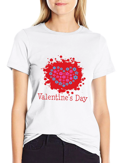 Valentines Day Floral Heart T-Shirt