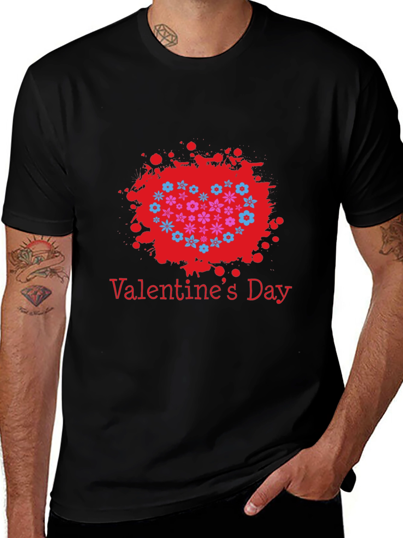 Valentines Day Floral Heart T-Shirt